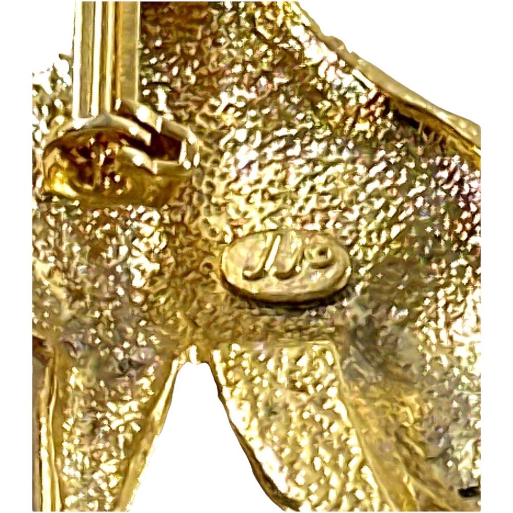 JJ Jonette Gold Tone Giraffe Brooch Pin 3” Animal Safari Jewelry Vintage - Picture 6 of 7